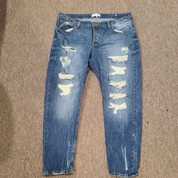 Mango Denim - MNG Boyfriend fit straight leg ankle jeans